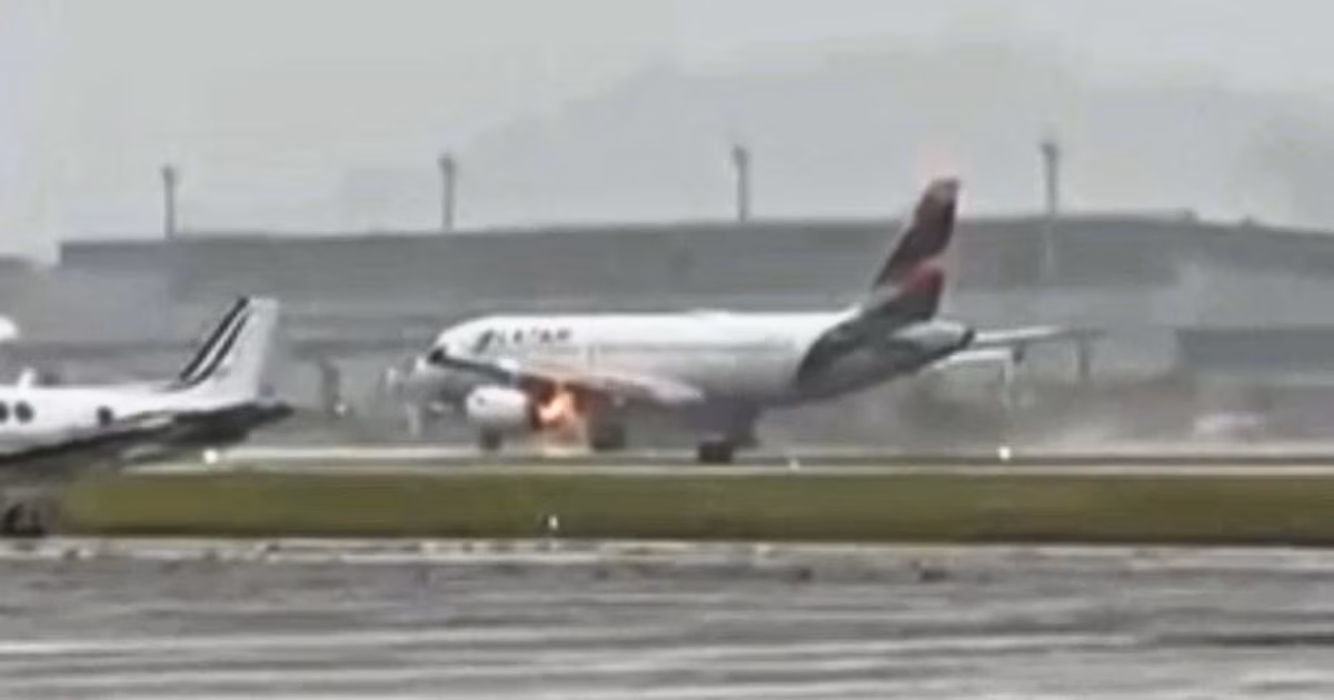 Una turbina de avión se incendió en la pista y obligó a frenar el despegue en un aeropuerto brasileño