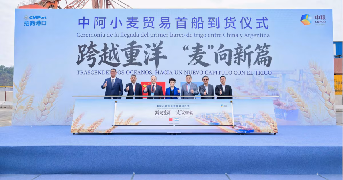 China recibe solemnemente el primer lote de trigo argentino
