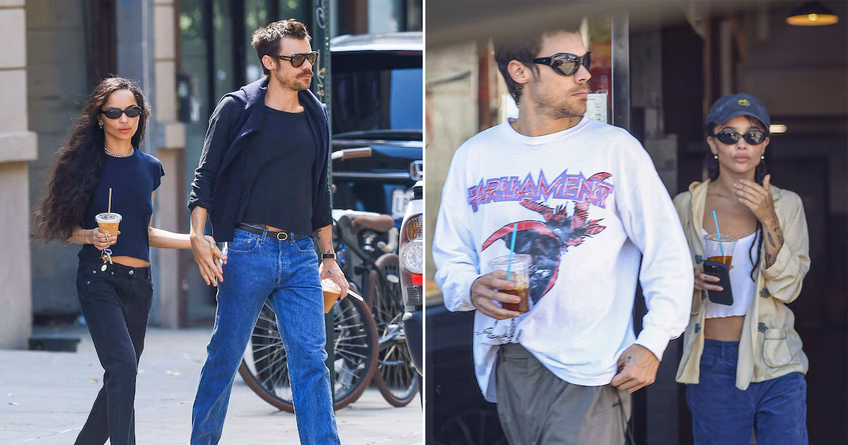 Harry Styles y Zoë Kravitz redefinen la moda urbana: sus looks más coordinados