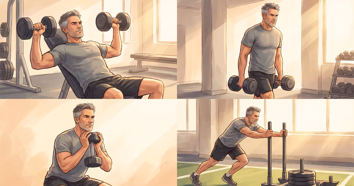 ¿Cuáles son los 10 ejercicios de musculación que los hombres deberían priorizar después de los 40 años?