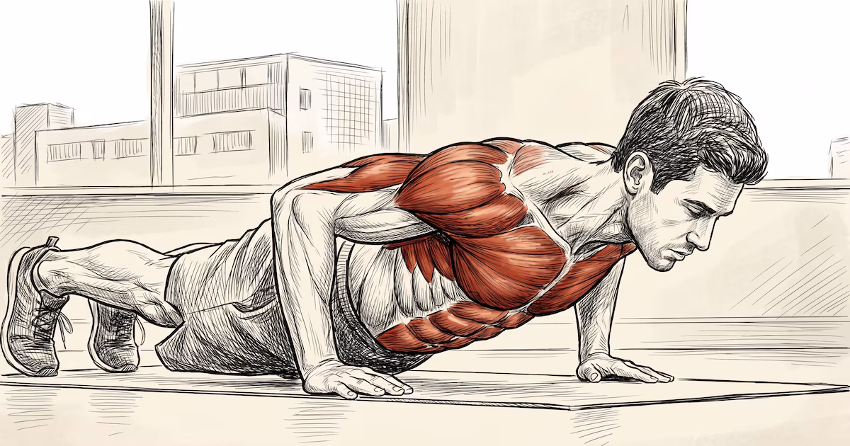 ¿Cuánto tiempo debe durar cada repetición de flexiones para mejorar la fuerza muscular?