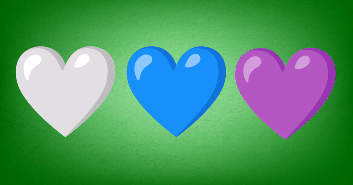 ¿Qué significan los corazones blancos, azules y morados en WhatsApp?