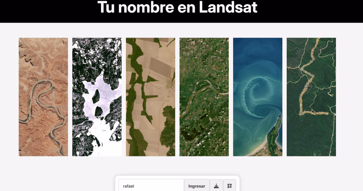 Así puedes escribir tu nombre utilizando imágenes reales de la Tierra captadas por satélites de la NASA