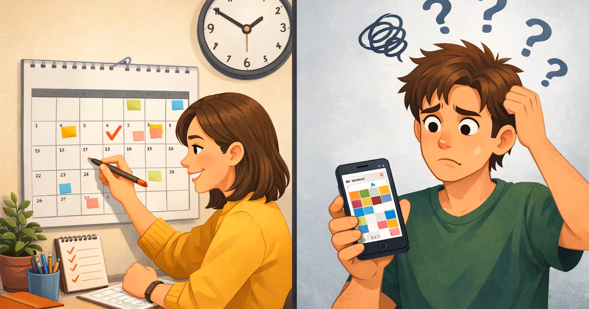 Por qué los psicólogos dicen que escribir en un calendario de papel es más efectivo que usar el teléfono