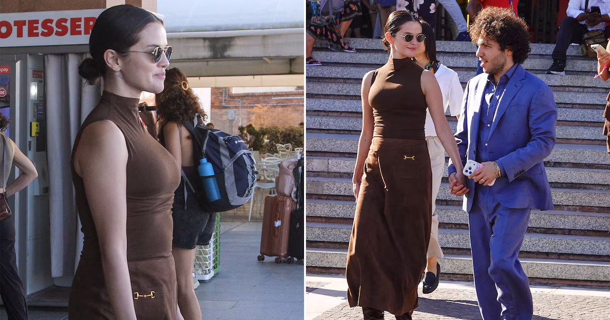 Selena Gómez causa furor en Venecia: llamativo vestido y botas